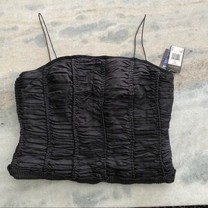 BLACK ruched crop bustier corset by Albert Nipon Size 14 US